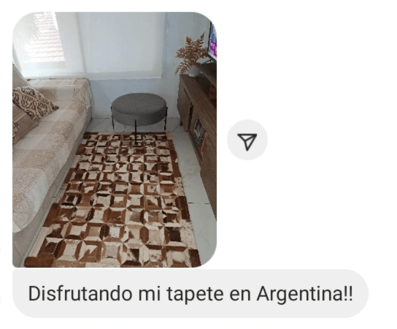 Peça enviada para uma cliente na Argentina